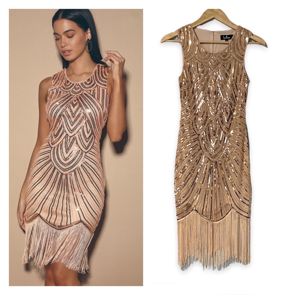 Lulu’s Full Glam Sequin Fringe Dress